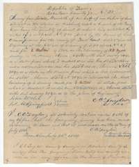 Field notes for half a labor on Richland Creek, made for James Meredith by County Surveyor C. C. Taylor on 15 July 1844 and sworn 26 July 1844.