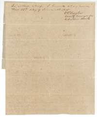 Closing lines of the Meredith field notes, with C. C. Taylor's signature of 23 June 1845 that they are recorded in his office.