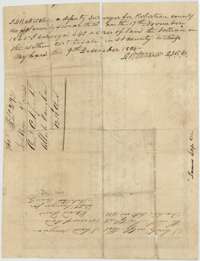 Back of the Vaughan certificate, with a surveyor's endorsement of 2 October 1838 and D. R. Mitchell's oath of 9 December 1845 on the balance surveyed.