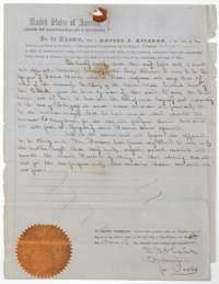 New Orleans commissioner Daniel I. Ricardo's certificate of 26 January 1857 that the assignments of the Huie scrip were acknowledged before him.