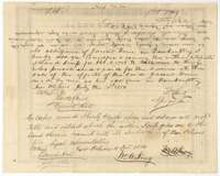 Back of the scrip, with the assignments from James Huie's bankruptcy assignee William Christy to William W. King in 1850 and King to M. Judson in 1856.