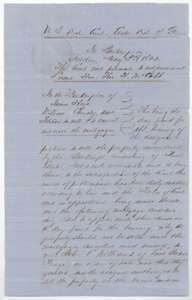 Copy of the 3 May 1844 court order allowing the bankrupt James Huie's property to be sold and a mortgage cancelled.