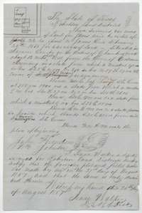 Field notes of 640 acres on Chambers Creek surveyed for James Huie's scrip by deputy surveyor Isaac Walker, 21 August 1857.