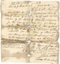 Unconditional headright certificate No. 68 issued at Franklin on 3 October 1842, entitling Charles W. Nanny to 320 acres of land.