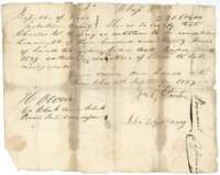 Conditional headright certificate issued at Franklin on 3 September 1839, entitling Charles W. Nanny to 320 acres under the 1839 act for late emigrants.