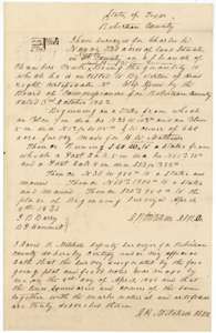 Field notes for 320 acres on a south branch of Chambers Creek, surveyed for Charles W. Nanny by deputy surveyor David R. Mitchell on 8 April 1846.