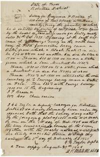 C. C. Taylor's field notes for 640 acres west of Corsicana next to E. Lowry and Peter Somerville, surveyed 1 February 1848.