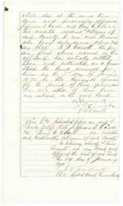 Second page of the occupancy affidavit, in which witnesses Jefferson D. Carroll and Benjamin C. Clark swear to Carroll's three years of settlement, 29 January 1872.