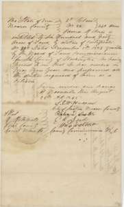 Unconditional headright certificate No. 36 for 640 acres, issued to James M. Price by the Brazos County board at Boonville, 28 August 1848.