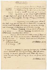 Field notes and plat for 640 acres at the head of Post Oak Creek, surveyed for James M. Price by deputy surveyor David R. Mitchell, 3 April 1846.