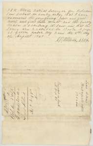 District surveyor D. R. Mitchell's certificate of 8 August 1848 that the Hibbard field notes were examined and recorded in Book M, page 40, with the field-notes jacket.