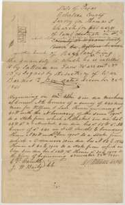 Field notes and plat for 640 acres on a northern branch of Richland Creek, surveyed for Thomas J. Church by deputy surveyor D. R. Mitchell, 28 November 1845.