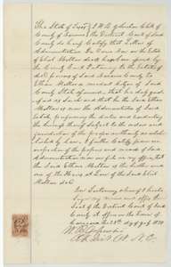 District clerk's certificate that Ethan Melton is administrator of the estate of Eliel Melton and one of his heirs at law, issued at Corsicana in 1870.