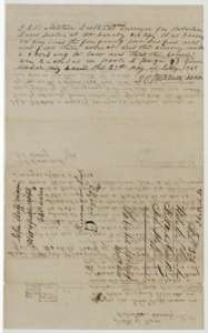 District surveyor D. R. Mitchell's certificate of 27 July 1848 that the Huffman survey is correct and recorded in Book D, page 53, with the filing wrapper.