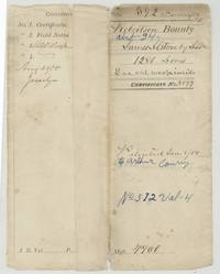 File jacket, file 392 Robertson Bounty, abst. 34, James Alston by assignee, 1280 acres, certificate 8099, patented 8 January 1850 to Arthur Conrey, No. 512 Vol. 4.
