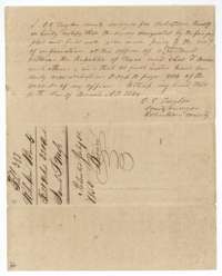 Surveyor C. C. Taylor certifies on 10 March 1846 that the survey was made before notice of the Mercer colony contract, recorded in Book B.