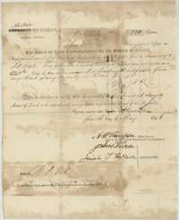 Conditional headright certificate for 320 acres issued to George C. Neill by the Harris County Board of Land Commissioners at Houston, 4 May 1846.
