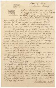 Field notes and plat for 320 acres on the south side of Chambers Creek, surveyed for George C. Neill by deputy surveyor David R. Mitchell, 8 April 1846.