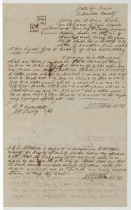 Field notes and plat for William Clark's 640 acres on Chambers Creek, surveyed by D. R. Mitchell on 9 April 1846.