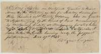 Receipt of 27 December 1845 from a locator for Appleton Gay's 640-acre certificate and a 320-acre military certificate of Burrel Morris, taken to locate.