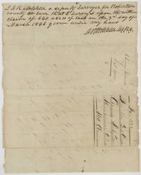 D. R. Mitchell, deputy surveyor, swears he surveyed Richardson's 640 acres on 3 March 1846; endorsed File 422 Robertson 3rd Class.