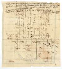 Back of the certificate, with Orson Shaw's transfer of the claim to James Savage in Harrisburg County, 13 November 1838, before John Shea, Justice of the Peace.