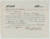 Mercer's Colony certificate No. 202 entitling George V. Petty to 640 acres, signed John M. Crockett at Corsicana, 18 April 1850.