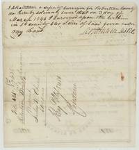 Back of the warrant with D. R. Mitchell's oath that he surveyed the 640 acres on 3 March 1846, and the file docket.