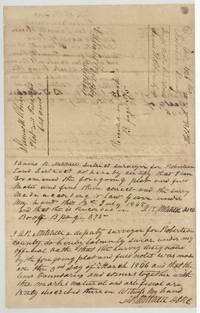 Back of the field notes with Mitchell's 13 July 1848 certificate that the survey is correct and recorded in Book B page 375.