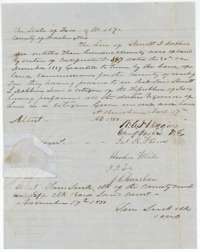 Unconditional certificate No. 607 for 320 acres, issued at Brenham on 17 November 1857 to the heirs of Starrett J. Dobbins by the Washington County land board.