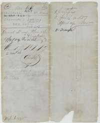 Old file jacket for the Dobbins file, listing the certificate, field notes, affidavit and transfer.
