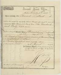General Land Office certificate of 6 November 1853 for the unlocated balance of 640 acres of Howard Dillard's headright, signed by Commissioner Crosby.