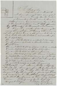 Field notes and plat of 320 acres for Howard Dillard on Chambers Creek, west of Corsicana, surveyed by deputy surveyor Isaac Walker in August 1857.
