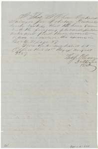 Certificate of District Surveyor Thos. J. Oliver, August 1857, that he examined the first Dillard survey and recorded it in Book W, page 57.
