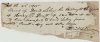 Receipt of 22 October 1845 from David Seley for the headright certificate of Henry B. Prewitt for 320 acres, to be transferred to Seley.