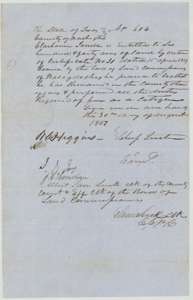 Unconditional headright certificate No. 604 for 640 acres, issued to Claborn Jarrell by the Washington County land board, 30 August 1851.