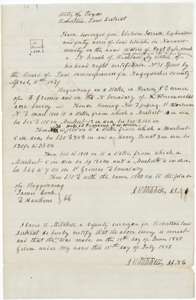 Field notes for 640 acres on the head of Post Oak Creek, surveyed for Claborn Jarrell by deputy surveyor David R. Mitchell, 19 June 1850.