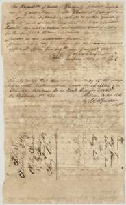 Proof of the power of attorney before a Robertson County notary on 29 August 1844, with the county recorder's note of 3 September 1844 and a file docket.