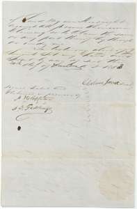 Second page of Jarrell's deed to Henry Cook, with Jarrell's signature and two witnesses, 20 December 1853.