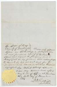 Notary's acknowledgment of Jarrell's deed to Henry Cook, signed at Brenham, Washington County, 20 December 1853, with seal.