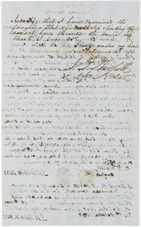 District surveyor's certificate of examination and recording in Book I page 258, 14 February 1851, written over the mirrored text of the field notes.