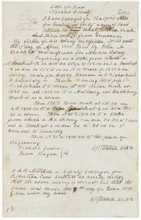 David R. Mitchell's field notes and plat for Ellis's 640 acres on Briar Creek next to Harvy Homan's 1280-acre survey.