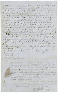 Radford Ellis, by his mark, sells his 640-acre certificate to William Hamilton for $67, proved at Corsicana 6 January 1851.