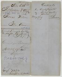 File jacket 515, Robertson 3rd Class, abstract 855, Thomas Wilson 320 acres, No. 302, patented 12 April 1853 as No. 253 Vol. 7.