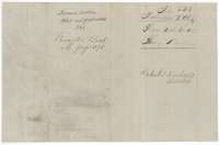 Wrapper for the Davlin plat and field notes, recorded in Book M, page 393, with the patent note of March 1852.