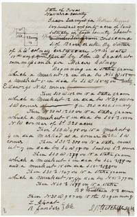 David R. Mitchell's field notes and plat for 640 acres 2 1/2 miles northwest of Corsicana, south of Brier Creek.