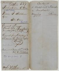 File jacket 537 for Wilson J. Hutchison's 320 acres, abstract 369, patented to Thomas C. White 13 March 1852.
