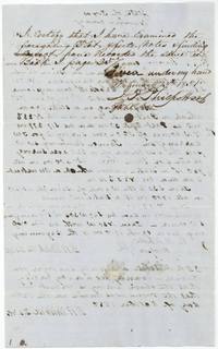 District Surveyor J. P. Philpott examines the field notes and records them in Book I page 257, 13 February 1851.
