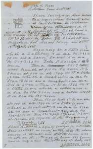 Field notes and sketch of 320 acres on Cottonwood Branch of Richland Creek, Navarro County, surveyed for Adam Hulver by deputy surveyor David R. Mitchell, 17 June 1850.