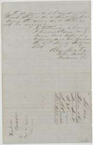 Second page of the 1853 deed, with the notary's proof of 17 July 1854 at Corsicana, and a docket for the Hulver transfer.